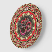 OM Meditation Yoga Red Gold Mandala Wall Uhr (Winkel)
