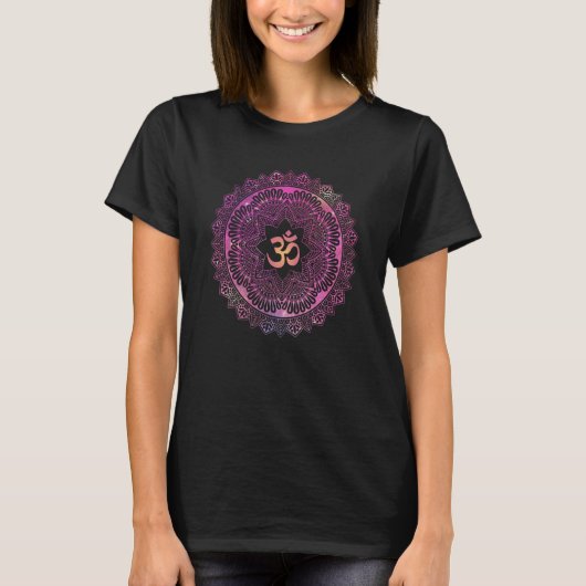 Om Meditations Mandalas Yoga Purple Meditating Spi T-Shirt (Vorderseite)