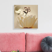 Om mit Lotus und Elefanten Leinwanddruck (Insitu (Wohnzimmer))