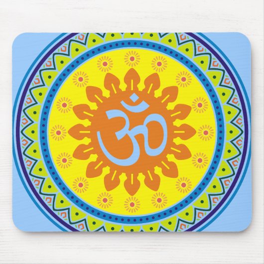 OM mit traditioneller indischer Art Mandana Mousepad (Vorne)
