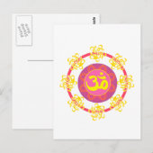 Om mit Wirbel und Farben! Postkarte (Vorne/Hinten)