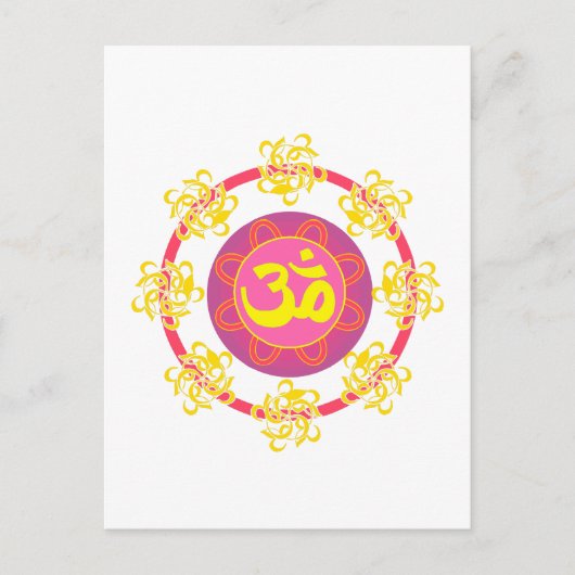 Om mit Wirbel und Farben! Postkarte (Vorderseite)