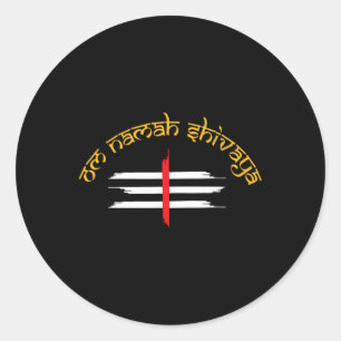Om Namah Shivaya Tripundra Symbol von Shiva Runder Aufkleber