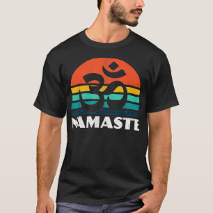 Om Namaste Retro Mediation Workout Eercise Yoga T-Shirt