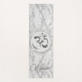 OM Namaste Silver Marble Glitzer Elegant Yogamatte (Vorderseite)