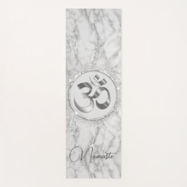 OM Namaste Silver Marble Glitzer Elegant Yogamatte