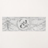 OM Namaste Silver Marble Glitzer Elegant Yogamatte (Vorderseite (Horizontal))