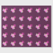 OM Namaste Spirituelle Lotus Blume Yoga auf Plum Geschenkpapier (Flach)