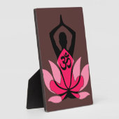 OM Namaste Spirituelle Lotus Blume Yoga in Umber Fotoplatte (Seite)