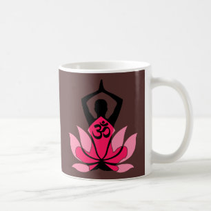OM Namaste Spirituelle Lotus Blume Yoga in Umber Kaffeetasse