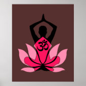 OM Namaste Spirituelle Lotus Blume Yoga in Umber Poster (Vorne)