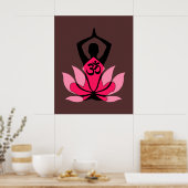 OM Namaste Spirituelle Lotus Blume Yoga in Umber Poster (Küche)
