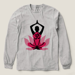 OM Namaste Spirituelle Lotus Blume Yoga in Umber Tri-Blend Shirt