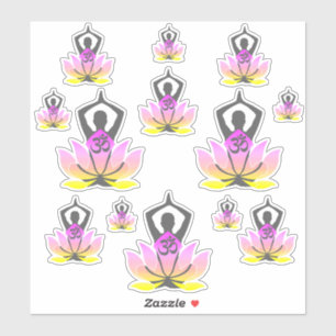 OM Namaste Spirituelle Lotus Blume Yoga Pose Aufkleber