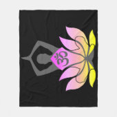 OM Namaste Spirituelle Lotus Blume Yoga Pose Fleecedecke (Vorderseite)
