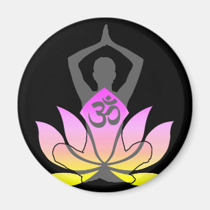 OM Namaste Spirituelle Lotus Blume Yoga Pose Magnet