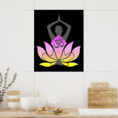 OM Namaste Spirituelle Lotus Blume Yoga Pose Poster (Küche)