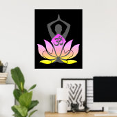OM Namaste Spirituelle Lotus Blume Yoga Pose Poster (Heimbüro)