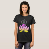 OM Namaste Spirituelle Lotus Blume Yoga Pose T-Shirt (Vorne ganz)