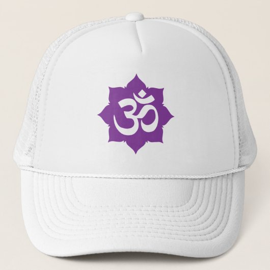 OM Namaste Spirituelle Lotus Blume Yoga Truckerkappe (Vorderseite)
