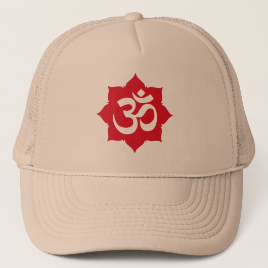 OM Namaste Spirituelle Lotus Blume Yoga Truckerkappe (Vorderseite)
