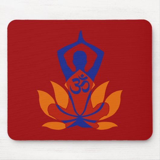 OM Namaste Spirituosen Lotus Blume Yoga on Crimson Mousepad (Vorne)