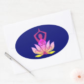 OM Namaste Spirituosen Lotus Blume Yoga Ovaler Aufkleber (Umschlag)