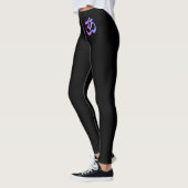 *~* OM-Neonmagenta u. -Türkis auf Schwarzem Leggings (Links)