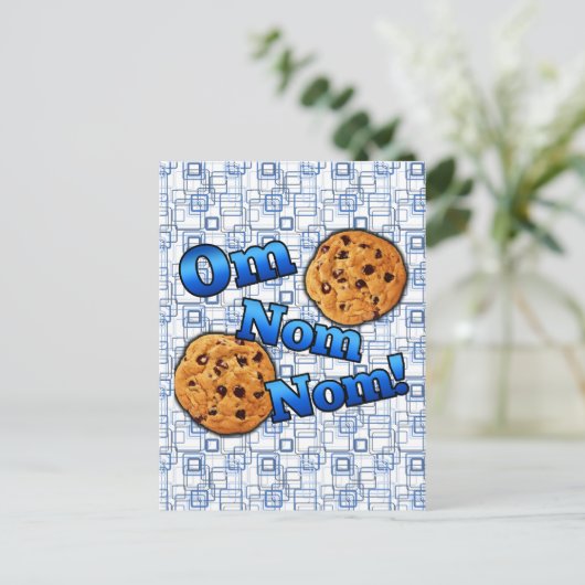 Om Nom, Meme Liebe Cookies Postkarte (Stehend Vorderseite)