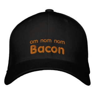 OM NOM NOM BACON LIEBE BESTICKTE BASEBALLKAPPE