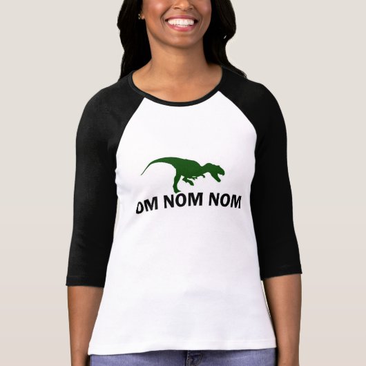 Om Nom Nom Dinosaur Rawr ist Hunger T-Shirt (Vorderseite)