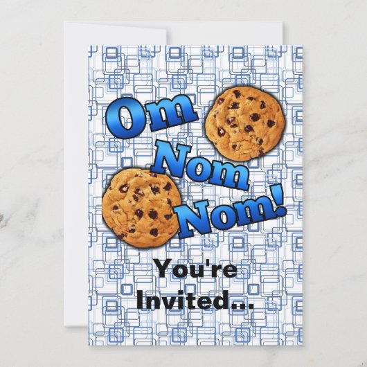 Om Nom Nom, Meme Liebe Cookies Einladung (Vorderseite)