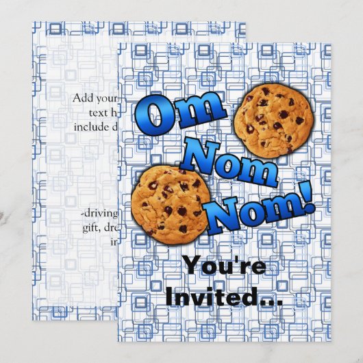 Om Nom Nom, Meme Liebe Cookies Einladung (Vorne/Hinten)