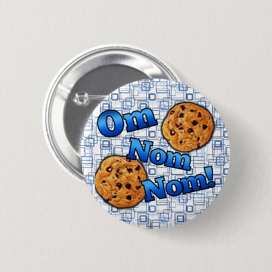 OM Nom Nom, Meme Liebe-Plätzchen Button (Vorne & Hinten)