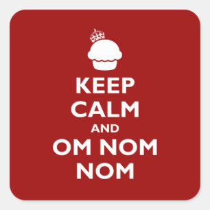 Om Nom Nom Quadratischer Aufkleber