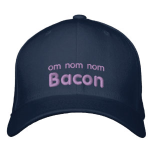 OM NOM NOM SPECK Liebe Bestickte Baseballkappe