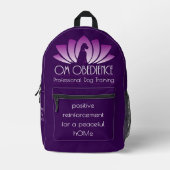 Om Obedience Backpack (dunkel Lila) Bedruckter Rucksack (Vorderseite)