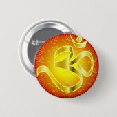 Om oder Om-Symbol in Gelb und Rot Button (Vorne & Hinten)