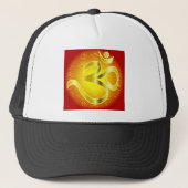 Om oder Om-Symbol in Gelb und Rot Truckerkappe (Vorderseite)