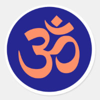 Om- oder Om-Symbol in marineblau und korallenblau