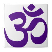 OM- oder Om-Symbol (Indigofarbe) Fliese (Vorderseite)