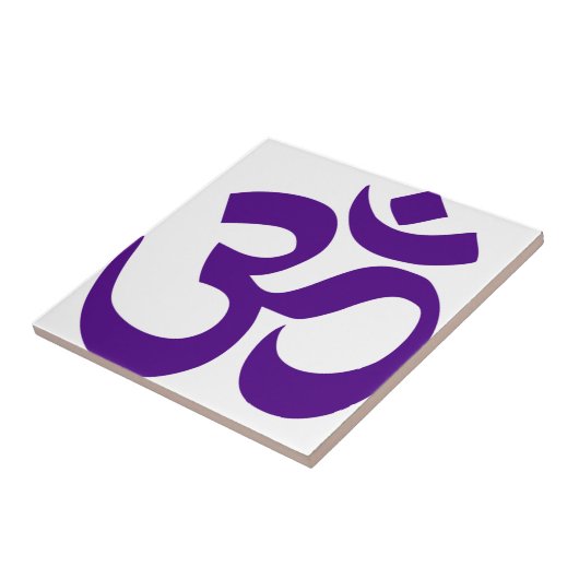 OM- oder Om-Symbol (Indigofarbe) Fliese (Seite)