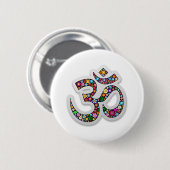 Om Ohm Aum Namaste Yoga-Symbol Button (Vorne & Hinten)