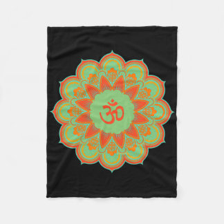Om Ohm Aum Symbol Mandala Spiritual Yoga Gift  Fleecedecke