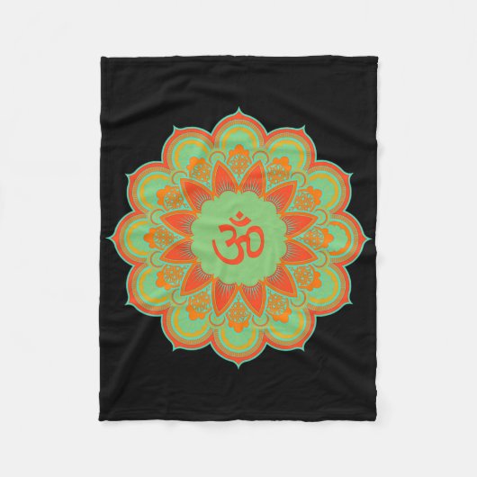 Om Ohm Aum Symbol Mandala Spiritual Yoga Gift  Fleecedecke (Vorderseite)