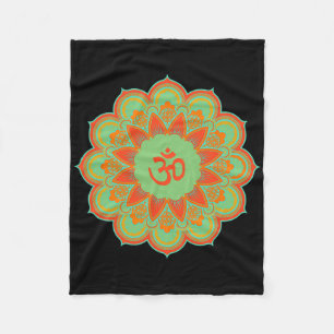 Om Ohm Aum Symbol Mandala Spirituelles Yoga-Gesche Fleecedecke