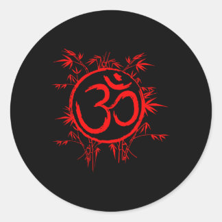 Om Ohm Aum Symbol Spiritual Yoga Gift _1  Runder Aufkleber