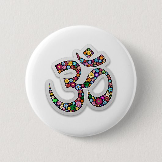 Om Ohm Om Namaste Yoga-Symbol Button (Vorderseite)