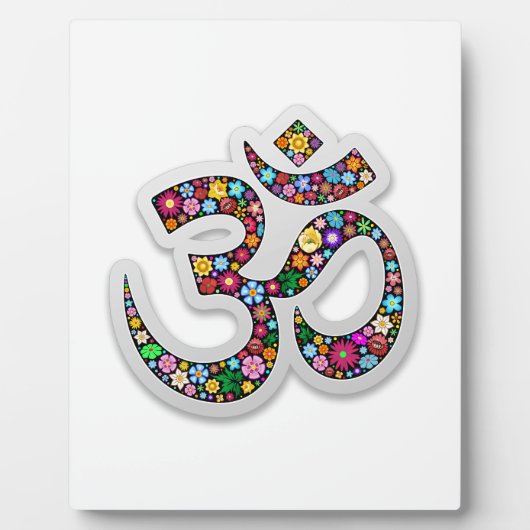 Om Ohm Om Namaste Yoga-Symbol Fotoplatte (Vorderseite)