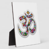 Om Ohm Om Namaste Yoga-Symbol Fotoplatte (Seite)